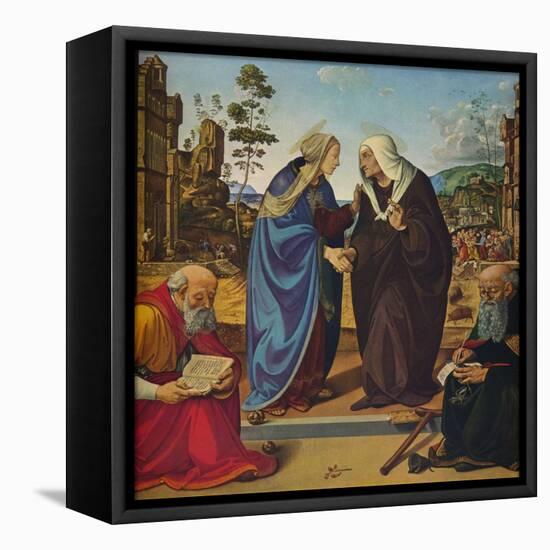 'The Visitation with Saints Nicholas and Anthony Abbot', c1489-1490-Piero di Cosimo-Framed Premier Image Canvas