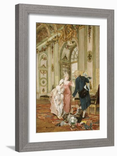 The Visiting Salesman, 1878-Caspar Augustin Geiger-Framed Giclee Print