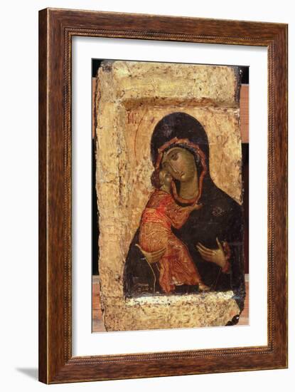 The Vladimir Madonna and Child, Russian Icon, Moscow School-Andrei Rublev-Framed Giclee Print