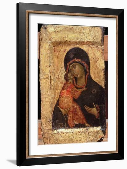 The Vladimir Madonna and Child, Russian Icon, Moscow School-Andrei Rublev-Framed Giclee Print