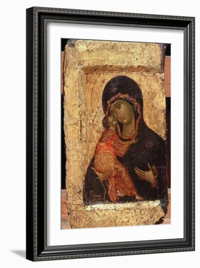 The Vladimir Madonna and Child, Russian Icon, Moscow School-Andrei Rublev-Framed Giclee Print