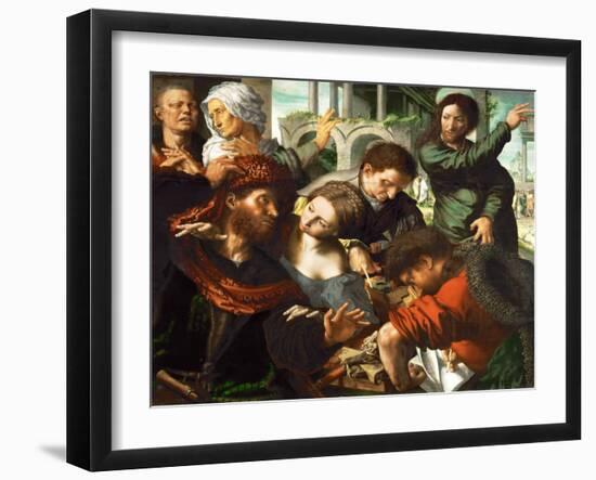 The Vocation of Saint Matthew - Jan Sanders Van Hemessen (C. 1500-C. 1566). Oil on Wood, C. 1548. D-Jan Sanders van Hemessen-Framed Giclee Print