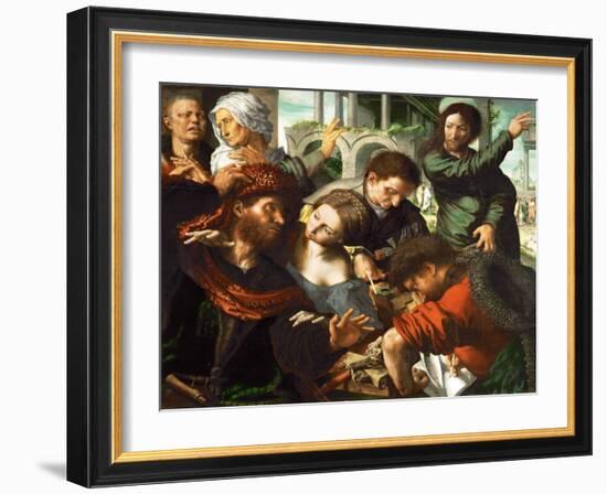 The Vocation of Saint Matthew - Jan Sanders Van Hemessen (C. 1500-C. 1566). Oil on Wood, C. 1548. D-Jan Sanders van Hemessen-Framed Giclee Print
