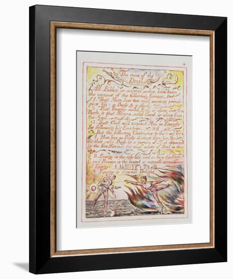 The Voice of the Devil, Illustration and Text from 'The Marriage of Heaven and Hell', C.1790-3-William Blake-Framed Giclee Print