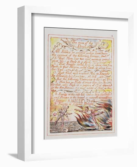 The Voice of the Devil, Illustration and Text from 'The Marriage of Heaven and Hell', C.1790-3-William Blake-Framed Giclee Print