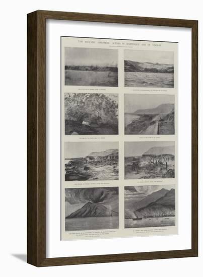 The Volcanic Disasters, Scenes in Martinique and St Vincent-null-Framed Giclee Print