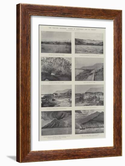 The Volcanic Disasters, Scenes in Martinique and St Vincent-null-Framed Giclee Print