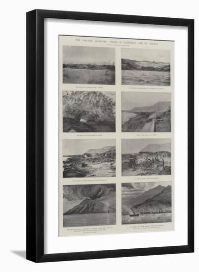 The Volcanic Disasters, Scenes in Martinique and St Vincent-null-Framed Giclee Print