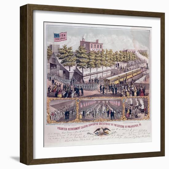 The Volunteer Refreshment Saloon Supported Gratuitously by the Citizens of Philadelphia-null-Framed Giclee Print