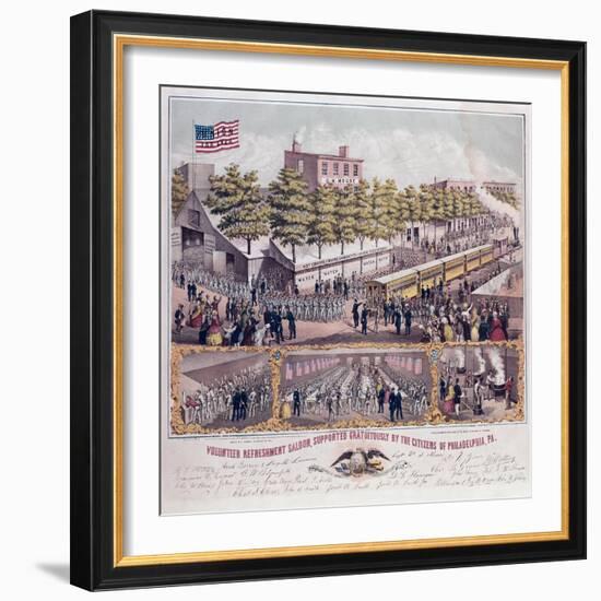 The Volunteer Refreshment Saloon Supported Gratuitously by the Citizens of Philadelphia-null-Framed Giclee Print