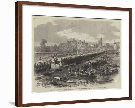 The Volunteer Review at Windsor, Volunteers Crossing the Pontoon Bridge over the Thames at Datchet-null-Framed Giclee Print