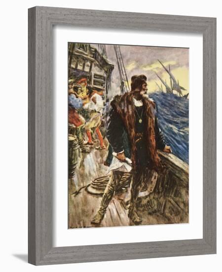 The Voyage of Columbus-Arthur C. Michael-Framed Giclee Print