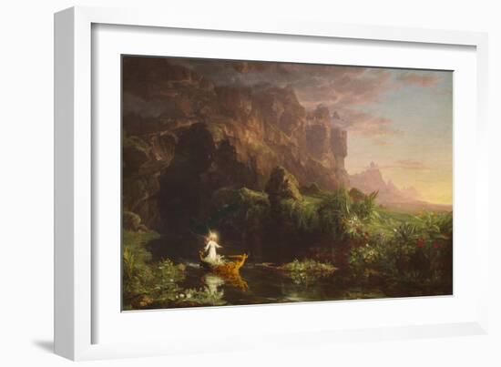 The Voyage of Life: Childhood, 1842 (Oil on Canvas)-Thomas Cole-Framed Giclee Print