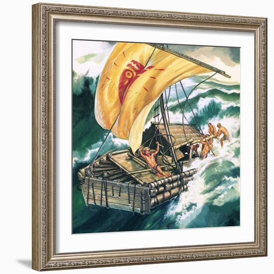 The Voyage of the Kon-Tiki-Ron Embleton-Framed Giclee Print