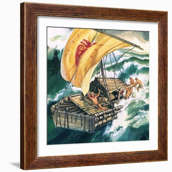 The Voyage of the Kon-Tiki-Ron Embleton-Framed Giclee Print