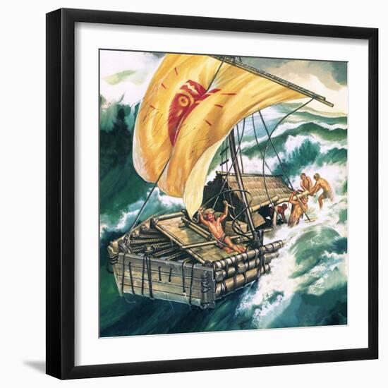 The Voyage of the Kon-Tiki-Ron Embleton-Framed Giclee Print