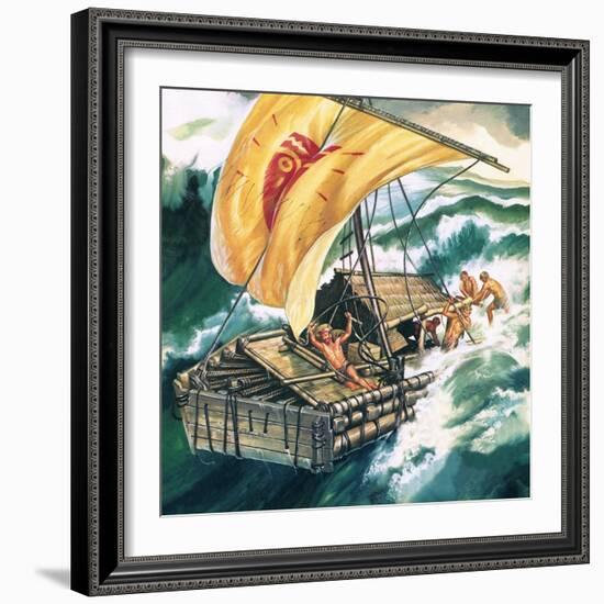 The Voyage of the Kon-Tiki-Ron Embleton-Framed Giclee Print