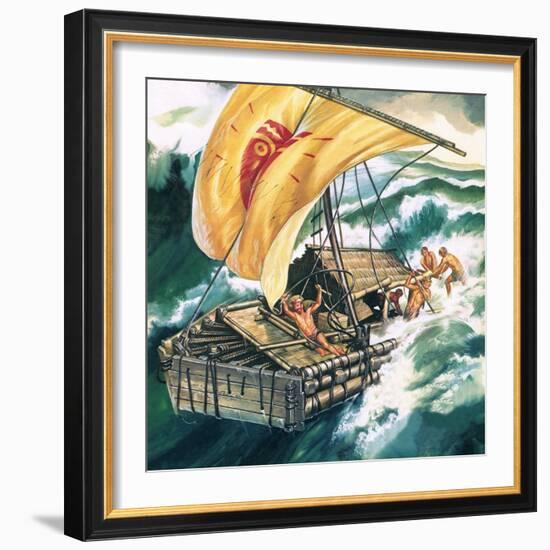 The Voyage of the Kon-Tiki-Ron Embleton-Framed Giclee Print