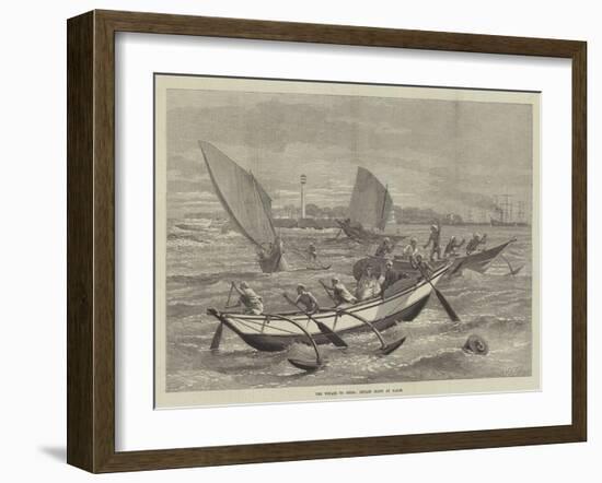 The Voyage to China, Ceylon Boats at Galle-Matthew White Ridley-Framed Giclee Print