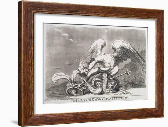 The Vulture of the Constitution, Published by Hannah Humphrey in 1789-James Gillray-Framed Giclee Print