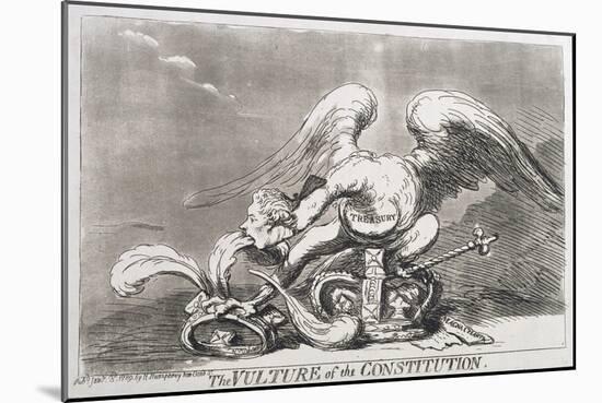 The Vulture of the Constitution, Published by Hannah Humphrey in 1789-James Gillray-Mounted Giclee Print