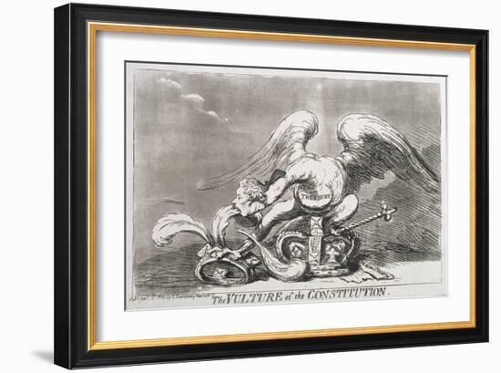 The Vulture of the Constitution, Published by Hannah Humphrey in 1789-James Gillray-Framed Giclee Print