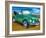 The VW Bug Series - The Green Volkswagen Bug at the the Beach-Martina Bleichner-Framed Art Print