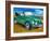 The VW Bug Series - The Green Volkswagen Bug at the the Beach-Martina Bleichner-Framed Art Print