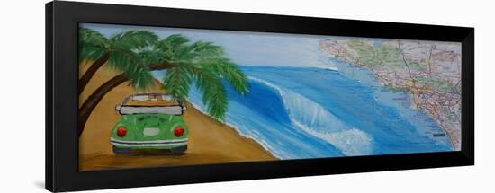 The VW Bug Series - The Travel the World VW Bug in California-Martina Bleichner-Framed Art Print