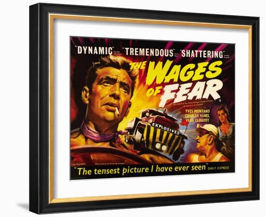 The Wages of Fear, Yves Montand, Charles Vanel, Vera Clouzot, 1955-null-Framed Art Print