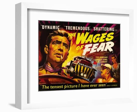 The Wages of Fear, Yves Montand, Charles Vanel, Vera Clouzot, 1955-null-Framed Premium Giclee Print
