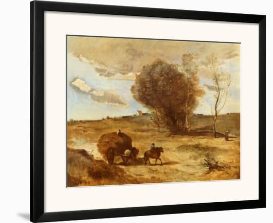 The Waggon in the Dunes-Jean-Baptiste-Camille Corot-Framed Art Print