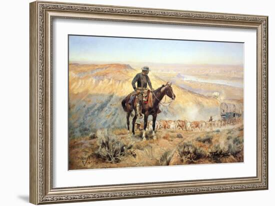 The Wagon Boss-Charles Marion Russell-Framed Art Print