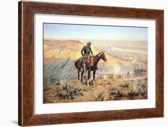 The Wagon Boss-Charles Marion Russell-Framed Art Print