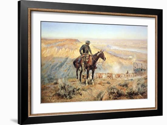 The Wagon Boss-Charles Marion Russell-Framed Art Print