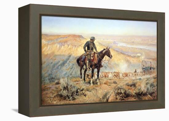 The Wagon Boss-Charles Marion Russell-Framed Stretched Canvas