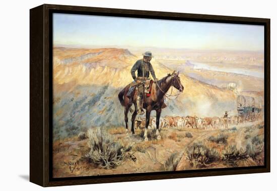 The Wagon Boss-Charles Marion Russell-Framed Stretched Canvas