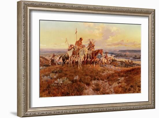 The Wagons-Charles Marion Russell-Framed Giclee Print