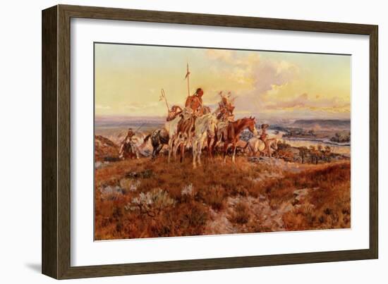 The Wagons-Charles Marion Russell-Framed Giclee Print