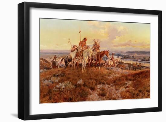 The Wagons-Charles Marion Russell-Framed Giclee Print