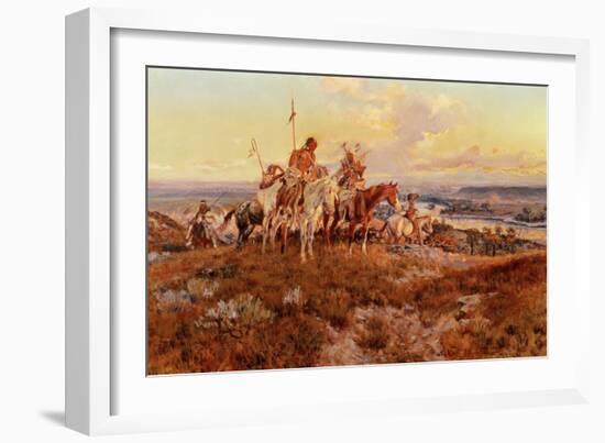 The Wagons-Charles Marion Russell-Framed Giclee Print