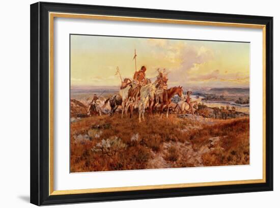 The Wagons-Charles Marion Russell-Framed Giclee Print