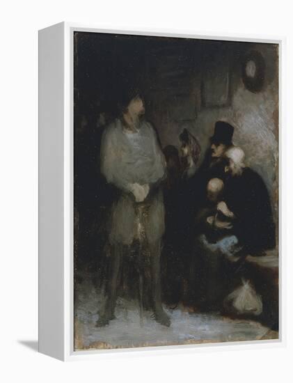 The Waiting Room, 1850, by Honore Daumier (1808-1879), Oil on Paper, 30X24 Cm. France, 19th Century-Honore Daumier-Framed Premier Image Canvas