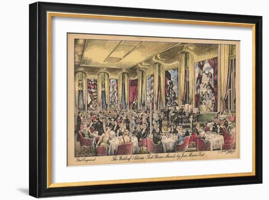 The Waldorf Astoria, Sert Room, Murals by Jose Maria Sert, C1930s-null-Framed Giclee Print