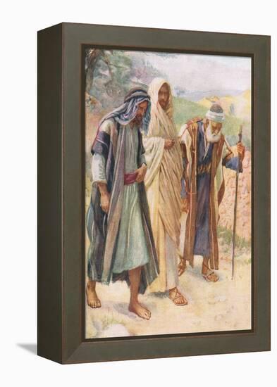 The Walk to Emmaus-Harold Copping-Framed Premier Image Canvas