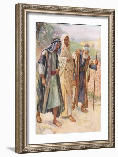 The Walk to Emmaus-Harold Copping-Framed Giclee Print