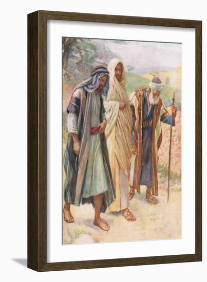 The Walk to Emmaus-Harold Copping-Framed Giclee Print