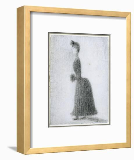 The Walker with a Muff, C.1884-Georges Seurat-Framed Premium Giclee Print