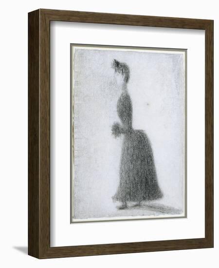 The Walker with a Muff, C.1884-Georges Seurat-Framed Premium Giclee Print