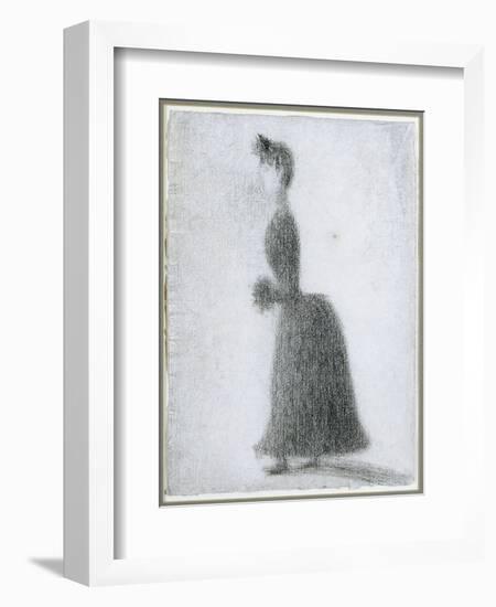 The Walker with a Muff, C.1884-Georges Seurat-Framed Premium Giclee Print